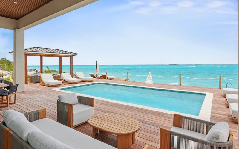 Rising Tides villa exterior and pool deck